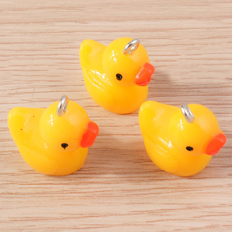10 Stück 16 x 19 mm Mix süße Harz Tier Ente Charms für Schmuckherstellung DIY Tropfen Ohrringe Anhänger Halsketten Armbänder Bastelbedarf – Detail 3
