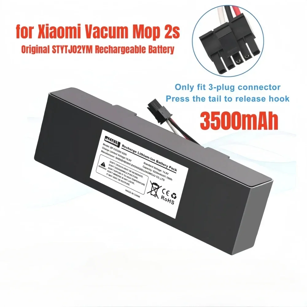 

Replacement 14.4V 3500mAh Battery for Xiaomi Mijia LDS Vacuum Cleaner Mi Robot Vacuum - Mop 2S STYTJ02YM