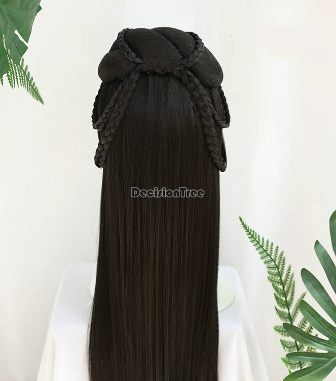 2025 gaya rambut Dinasti han Cina wig indah modeling serbaguna Aksesori hanfu anggun kuno wig fotografi