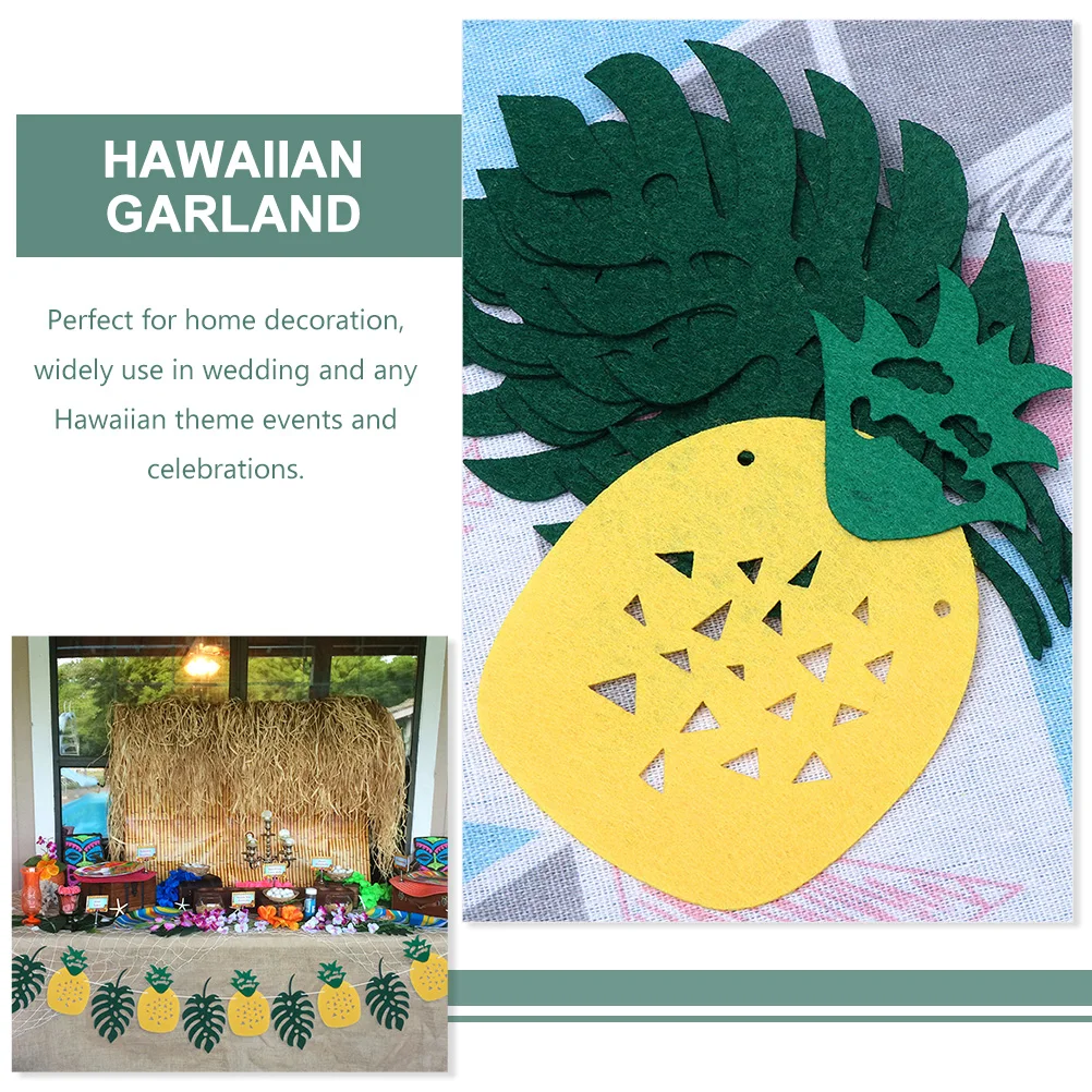 

2 Sets Pineapple Leaf Garland Decorations For Hawaiian Jungle Tropical Party Wedding Birthday Beach Events Pineapple Leaf Banner