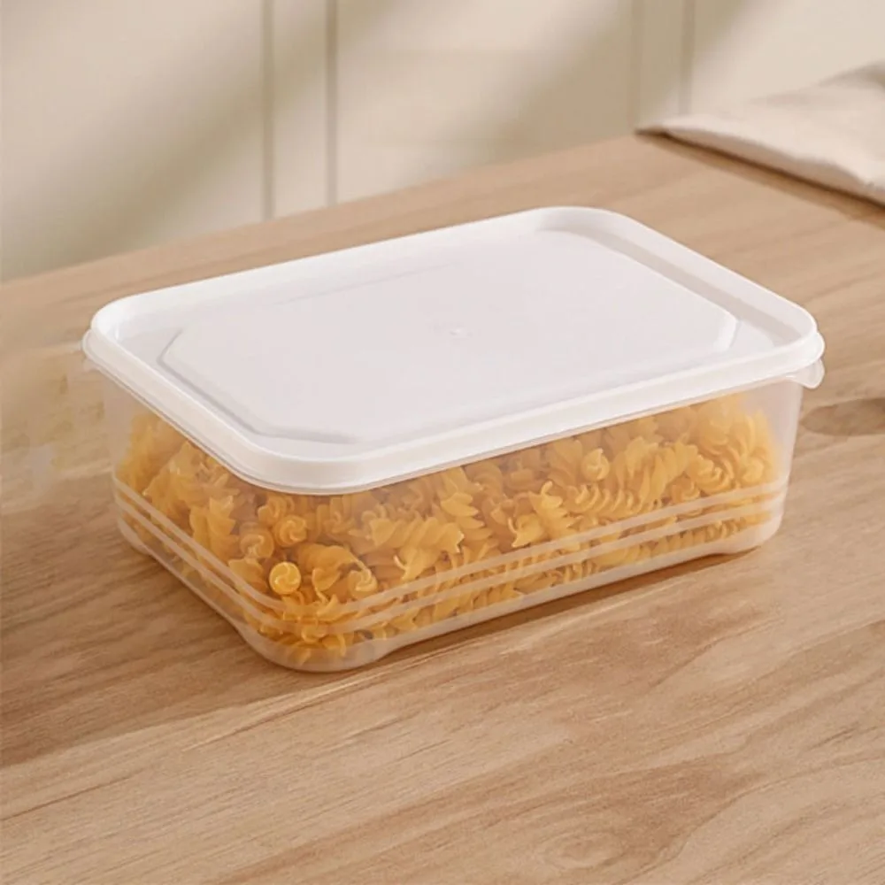 

3Pcs 2000ml Refrigerator Storage Box Microwaveable Food Grade Plastic Fresh-Keeping Box Sealed Rectangular Crisper Box Fruits