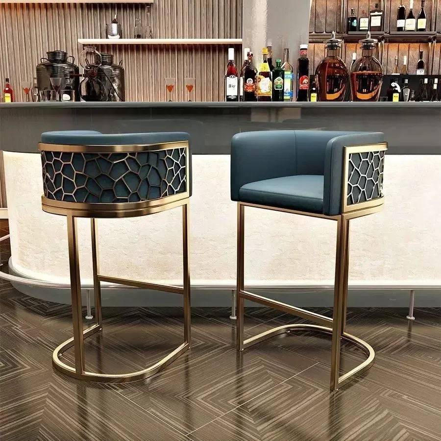 

Creative Single High Chairs Reception Luxury Relax Party Counter Bar Chairs Island Ergonomic Lounge Sillas De Bar Home Furniture
