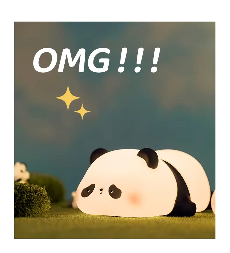 

Panda LED Night Light Cute Silicone Night Light USB Rechargeable Touch Night Lamp Bedroom Timing Lamp Decoration Children's Gift