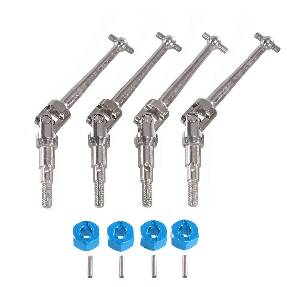 For MJX Hyper go 1/16 16207 16208 16209 16210 H16 RC Car Wheel Hex Metal CVD Drive Shaft Wheel Lock Nut Upgrade Parts Silver