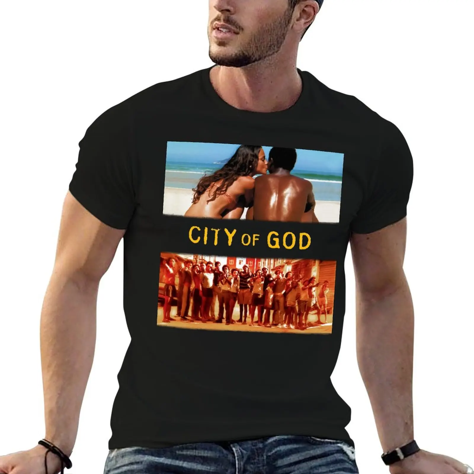 مدينة الله تي شيرت رجل تي شيرت القطن تي شيرت للرجل جرافيك خمر تي شيرت