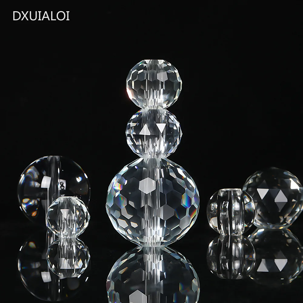 Transparent crystal ball Middle punching Glass ball Home Furnishing decoration Handmade DIY accessories Modern minimalism 1pcs