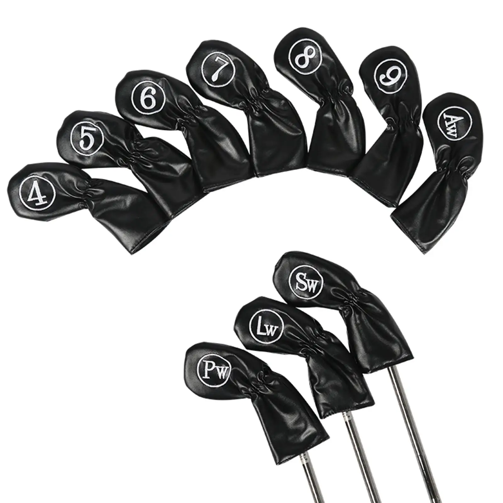 10Pcs Golf Club Headcovers Protector with Number Tags Head Protector Golf Iron Covers Set for Women Men Golfers Travel Display