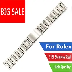 Carlywet 18 19 20mm 316L Steel Silver Strap Vintage Oyster Bracelet Watch Band For Seiko Tudor