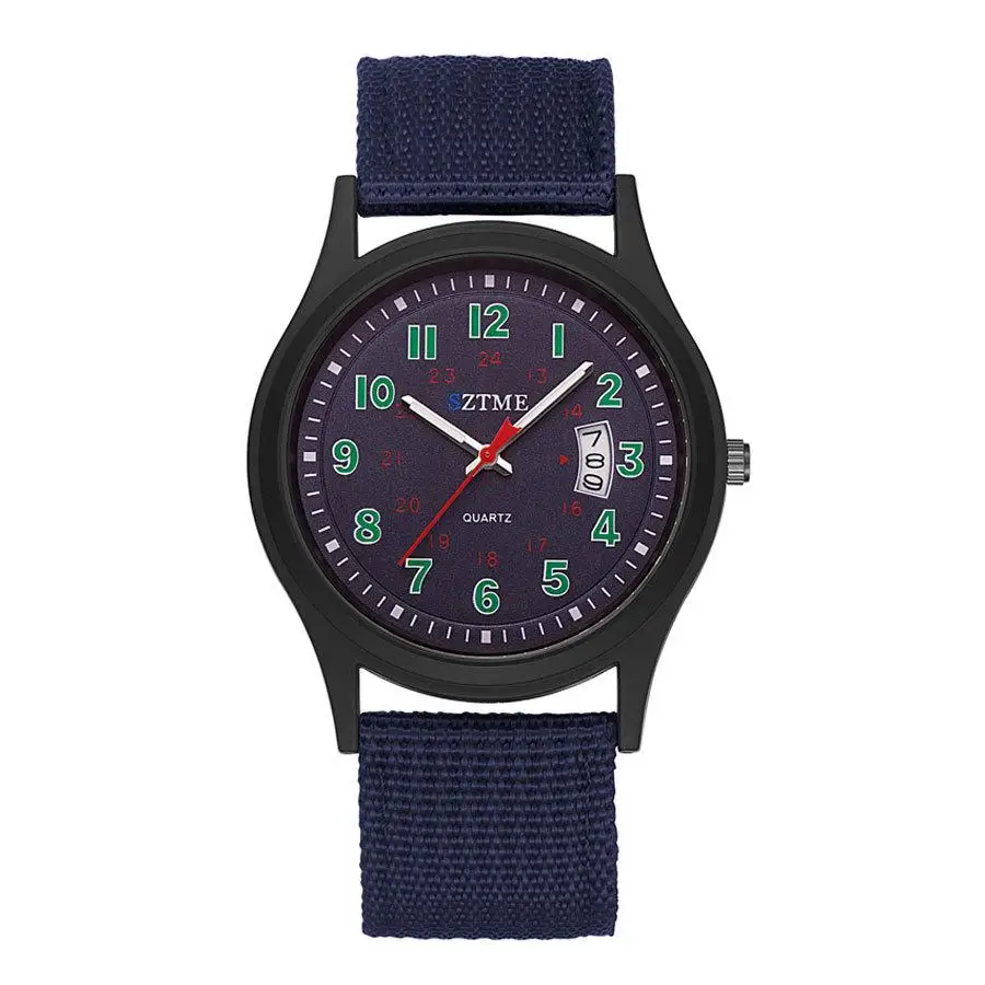 VPN-Montre à quartz avec bracelet en toile tissée pour homme, pointeur Shoous, calendrier, affaires, mode, 2024