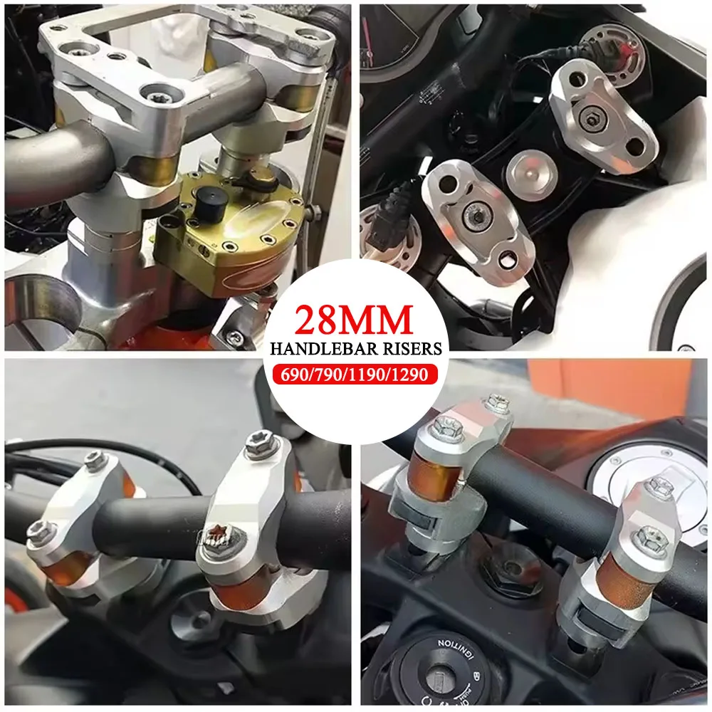 

Motorcycle 28mm Handlebar Risers CNC Aluminum Heightening Handlebar Clamp For KTM 690 Duke 790 Adv 1190 ADV 1290 Super Adventure