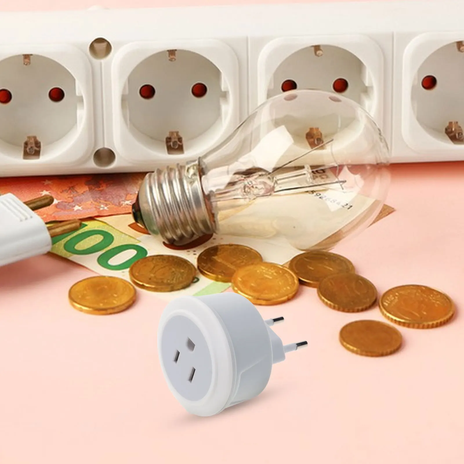 

Travel Power Adapter Us to European Plug Converter Dual Head Plug Socket Converter for Travel Appliances