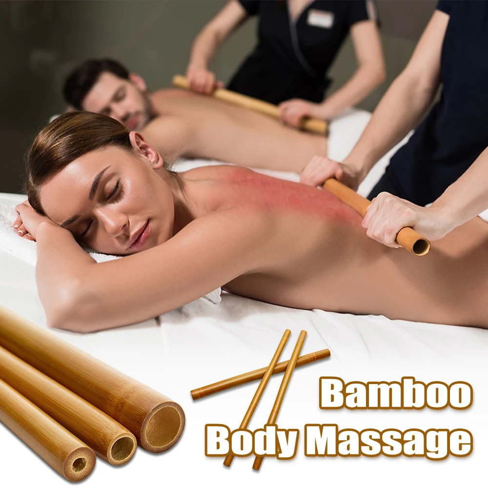 Bamboo Guasha Massage Stick Natural Wood Bamboo Massager for Body Gouache Therapy Maderoterapia Scraping Tools Back Pain Relief