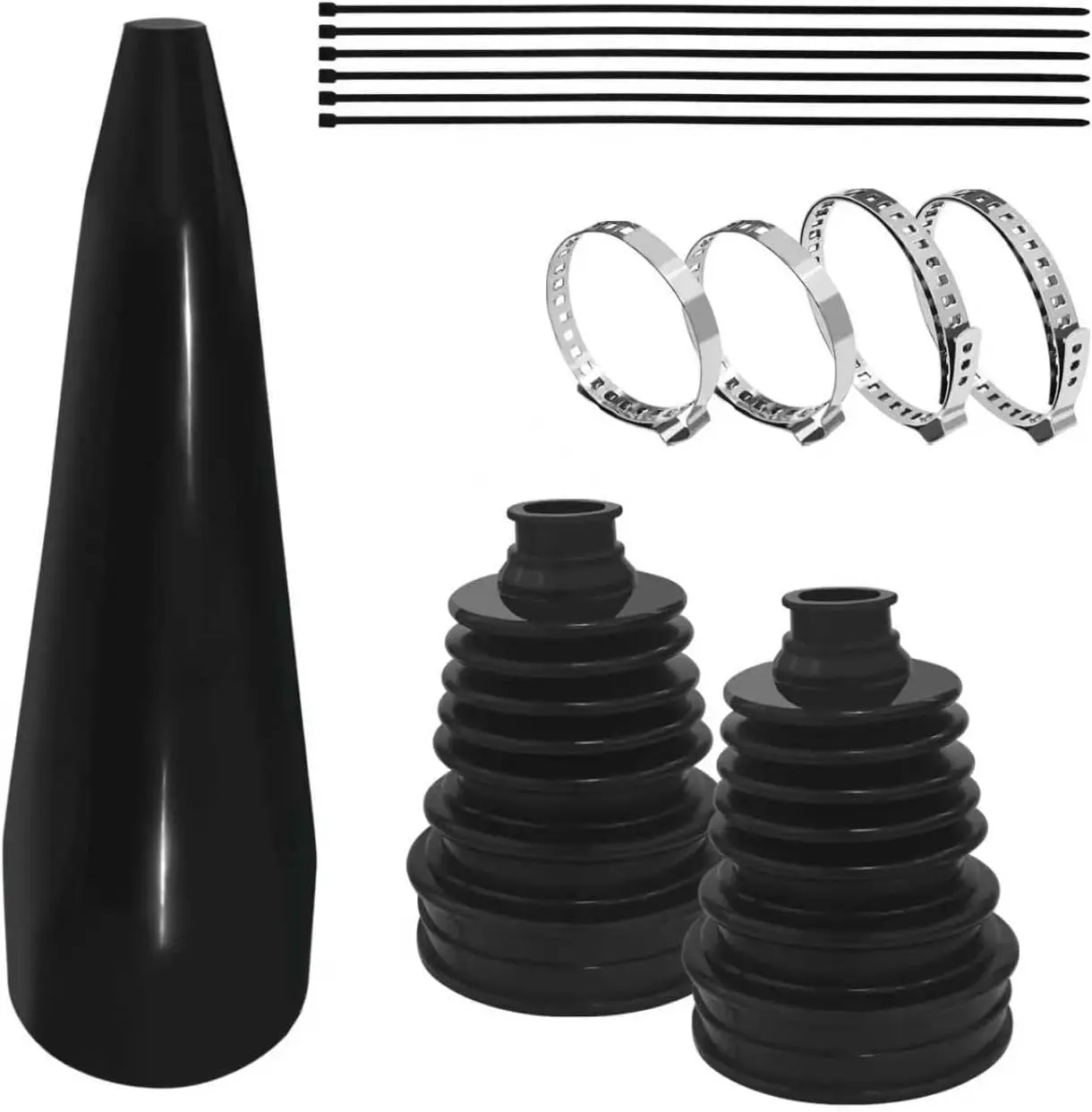 

2 шт. комплект для ремонта крышки оси CV с расширителем и зажимами, универсальный силиконовый водонепроницаемый пылезащитный комплект для 2,32 дюйма 2,86 дюйма 3,46 дюйма