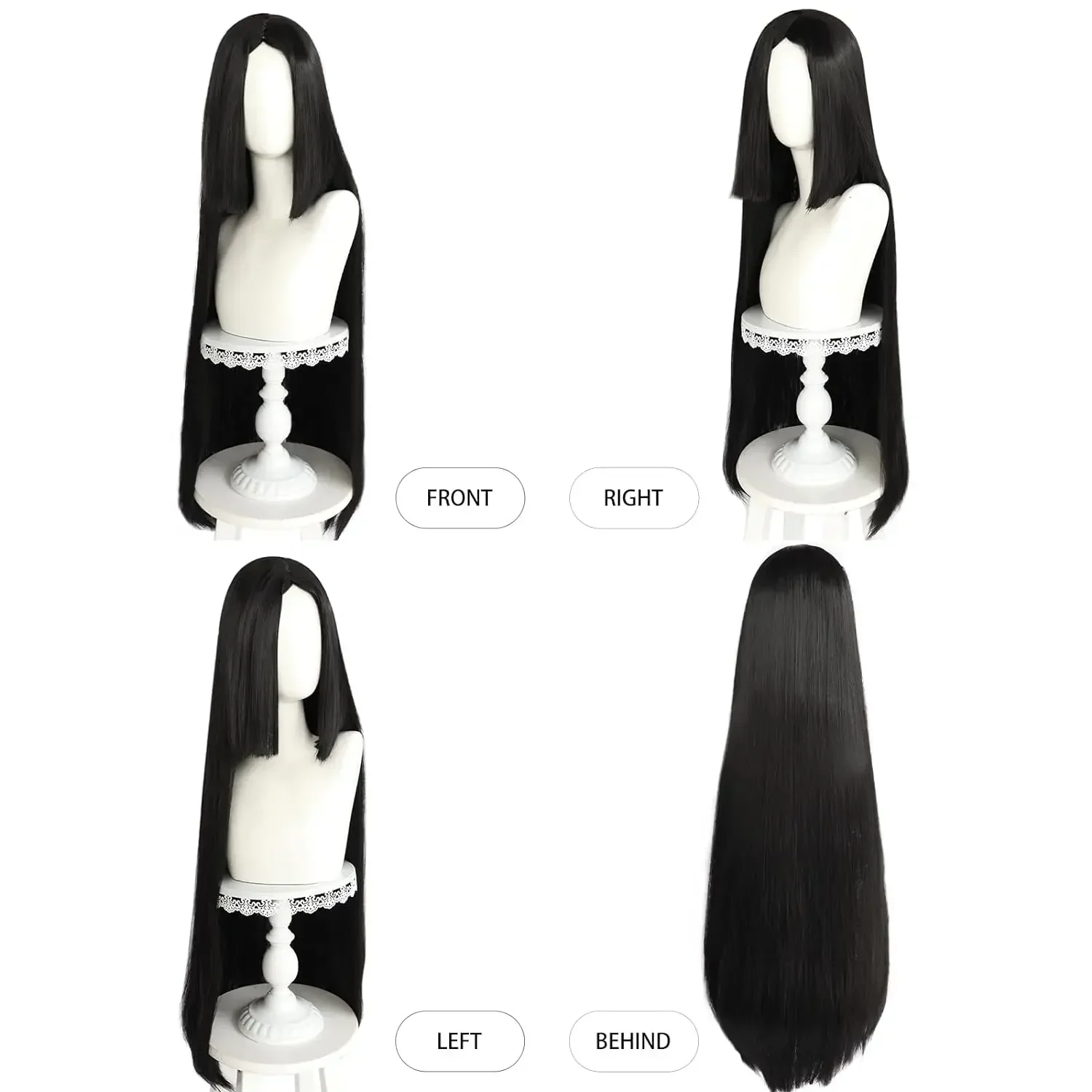 

Boa Hancock-Perruque Synthétique Longue Noire Lisse pour Femme, Tenue de Cosplay d'Halloween