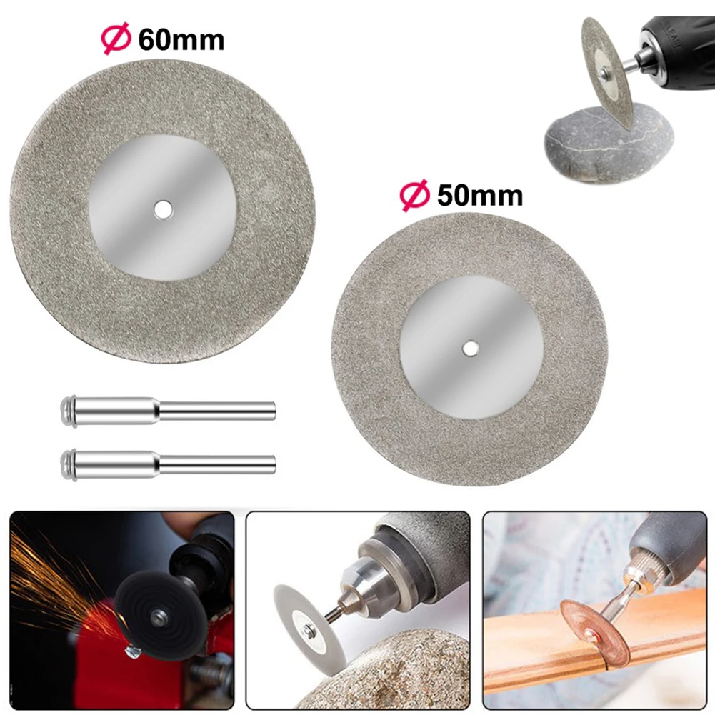 40/50/60mm Mini- Diamond Cutting Disc Diamond Saw Blade With Connecting Shank Wood Cutting Disc Rotary Tool Accessories