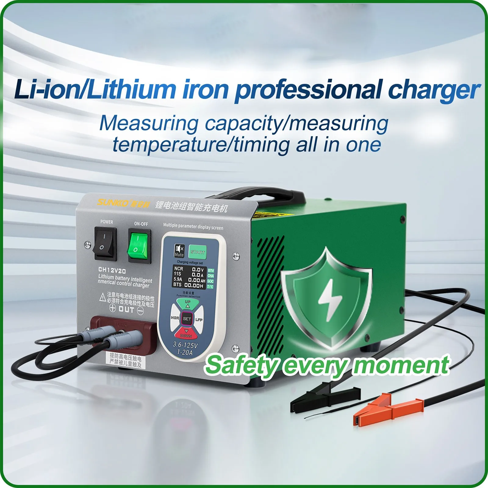 Maxgeek SUNKKO CH60V30 Professional Lithium Battery Pack Intelligent Charger 1-30A 1800W for Li-ion/LifePO4 Battery Modules