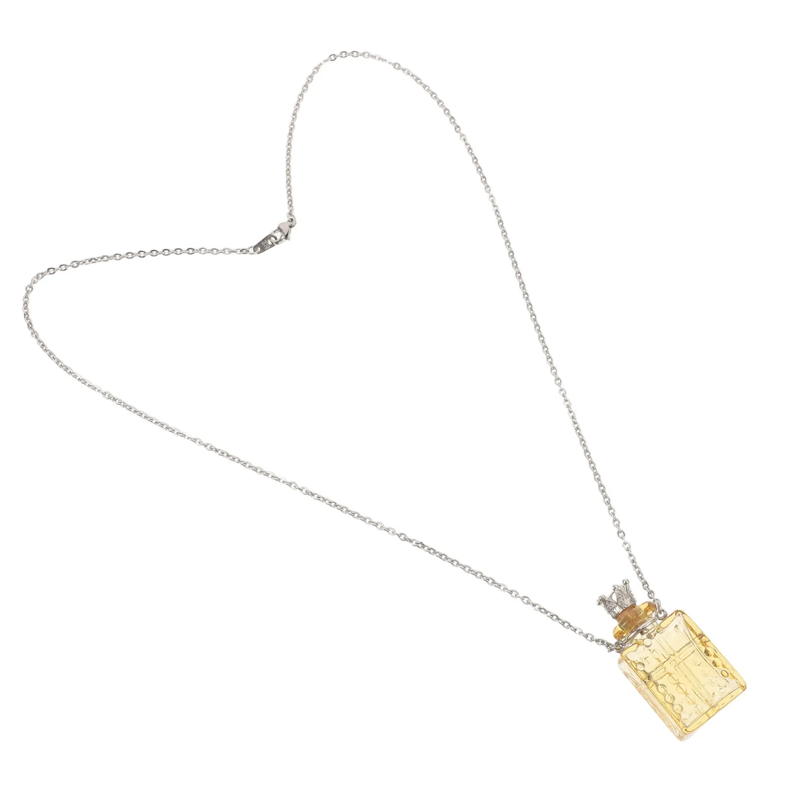 Glass Perfume Bottle Necklace Amber Color Openable Essential Oil Diffuser Vial Pendant Adjustable Chain Mini Liquid Perfume