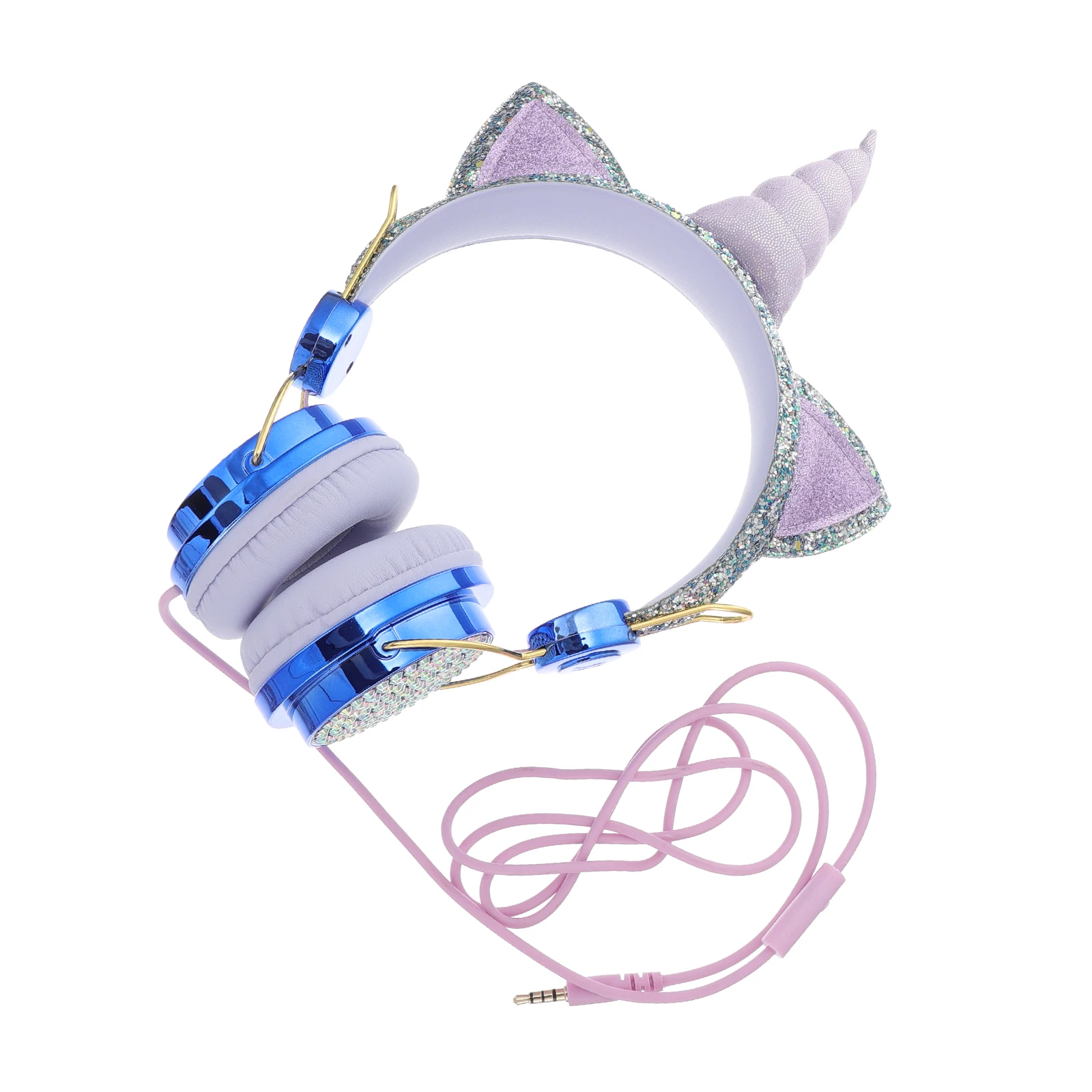 

Children Headphones Unicorn Design Kids Earphone Cartoon Lovely Wired Computer Overhead Adjustable Length Premium Material