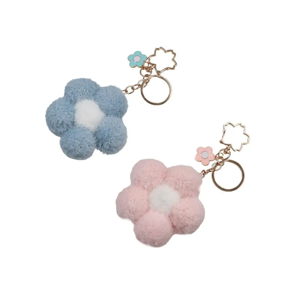 Ornaments Plush Key Buckle Bag Decoration Women Key Chain Cartoon Plush Pendant Flower Keychain Stuff Plush Toy Backpack Charms