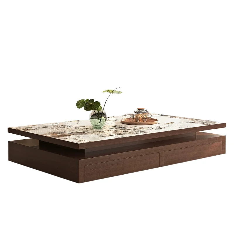 LH rock slab coffee table modern simple rectangular storage home high-end coffee table