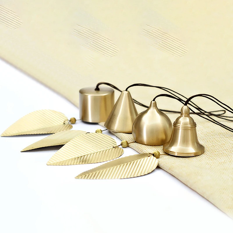 Japanese Copper Leaf Wind Chimes Bells Outdoor Yard Garden Hanging Decoration Wind Music Home Decoration Landscape Bell Sound