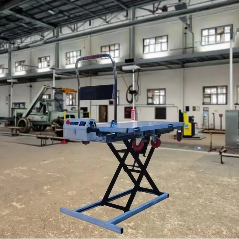 Portable Electric Lifting Platform Trolly Warehouse Trolley Loading Electric Hydraulic Lift Scissor Lift Platform Transport Use