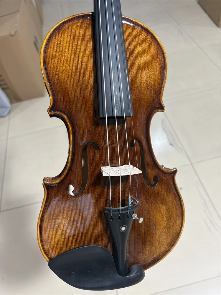 High Quality Natural Flamed Wood Hand Made 3/4 Size Violin Cкрипка  كمان 바이올린  Musical Instrument Keman Free violin