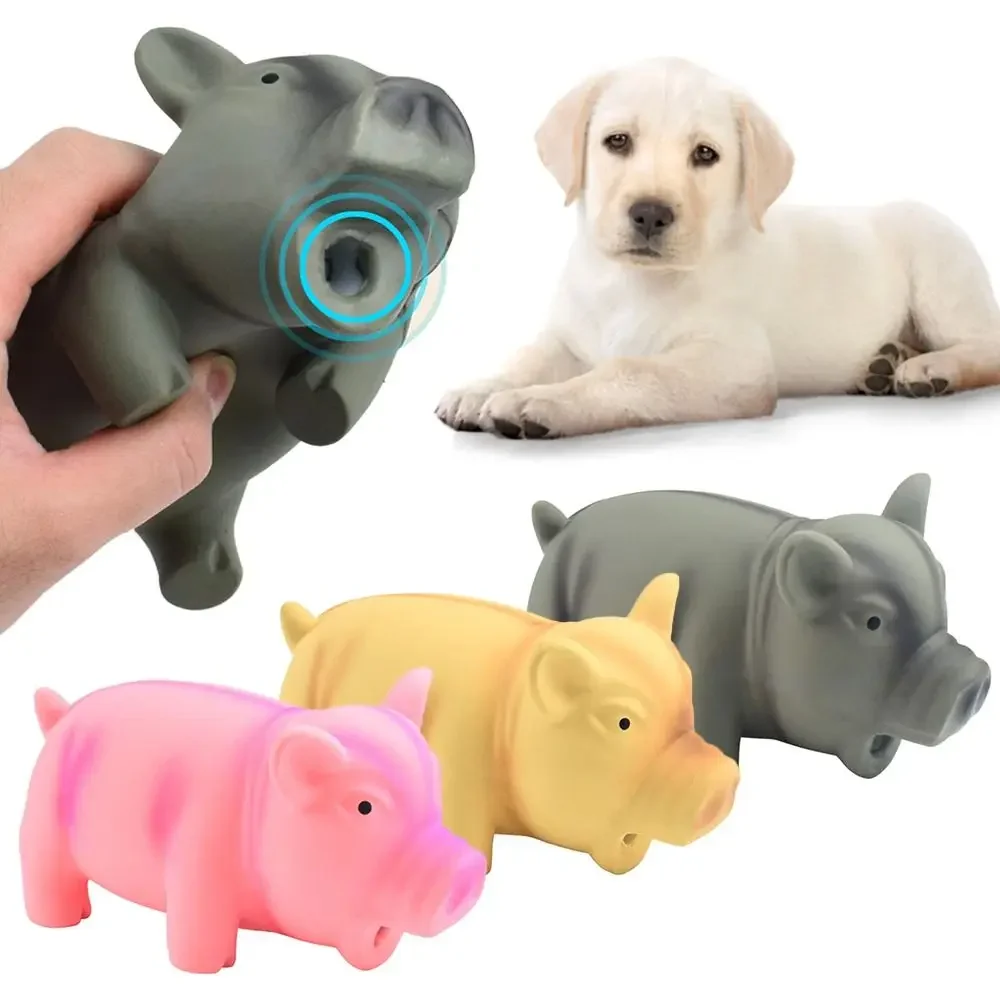 Juguetes de goma con sonido de cerdo para perros, juguetes de látex para mascotas, juguetes chirriantes para entrenamiento de cachorros, suministros para mascotas, productos para mascotas