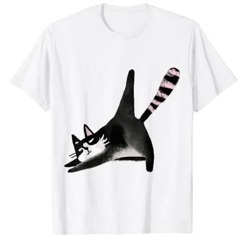 Dabbing Cat T-Shirt Funny Cat-Motif Dab Leg Gift KittyTee T-Shirt Humor Kitten Graphic Outfits Lovely Gifts Short Sleeve Blouses