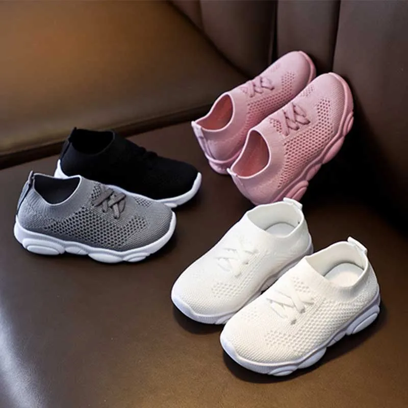 Baby Sneakers Kids Shoes Infant Shoes Children's Flat Shoes Baby Kids Girls Shoes Stretch Breathable Mesh Sports Running Shoes