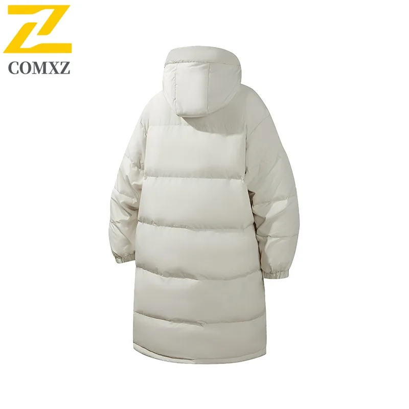 COMXZ Men Bread Jacket 2025 Solid Mid Length Trip Street Comfortable Windproof Outdoor Winter Padding Puffer Jackets Warm Daily