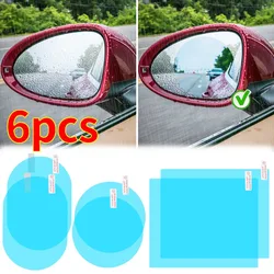 1/6PCS Car Rearview Mirror Anti Fog Film Universal Waterproof Film Window Glass Anti-Fog Anti-reflective Sticker Auto Accessores