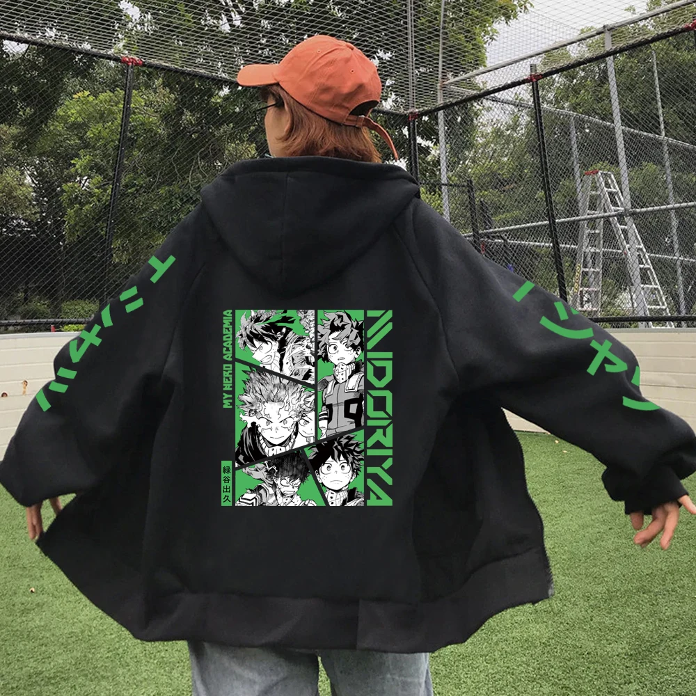 Hoodie com zíper unissex da My Hero Academia, Pullovers engraçados