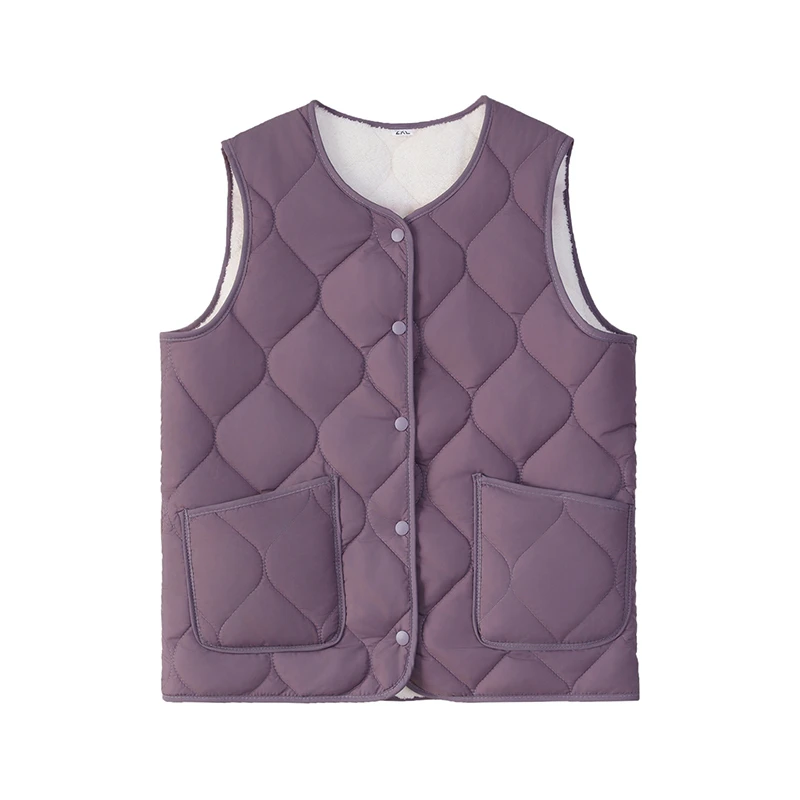 Chaleco sin mangas con cuello redondo de Color sólido de algodón de otoño con chalecos básicos cómodos y versátiles ligeros, cálidos y ajustados