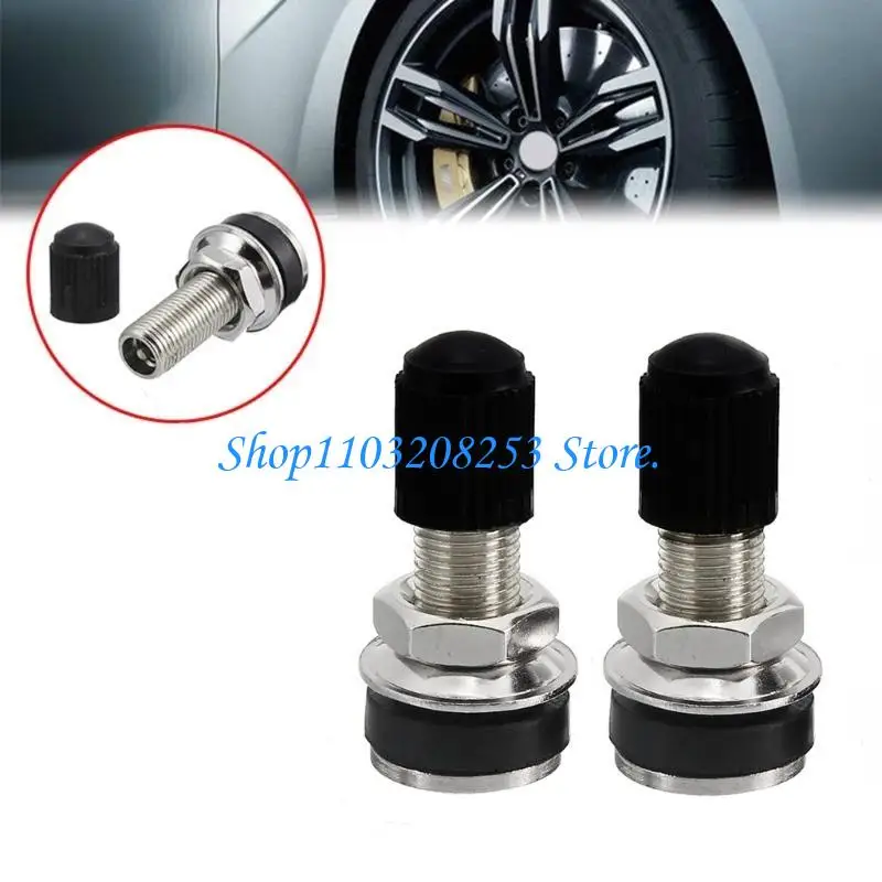 

R6FA Car Wheel Tire Repair Accessories Universal Tubeless Tire Valves with Dustproof Cover Caps Replacement 35mm Tire Valves