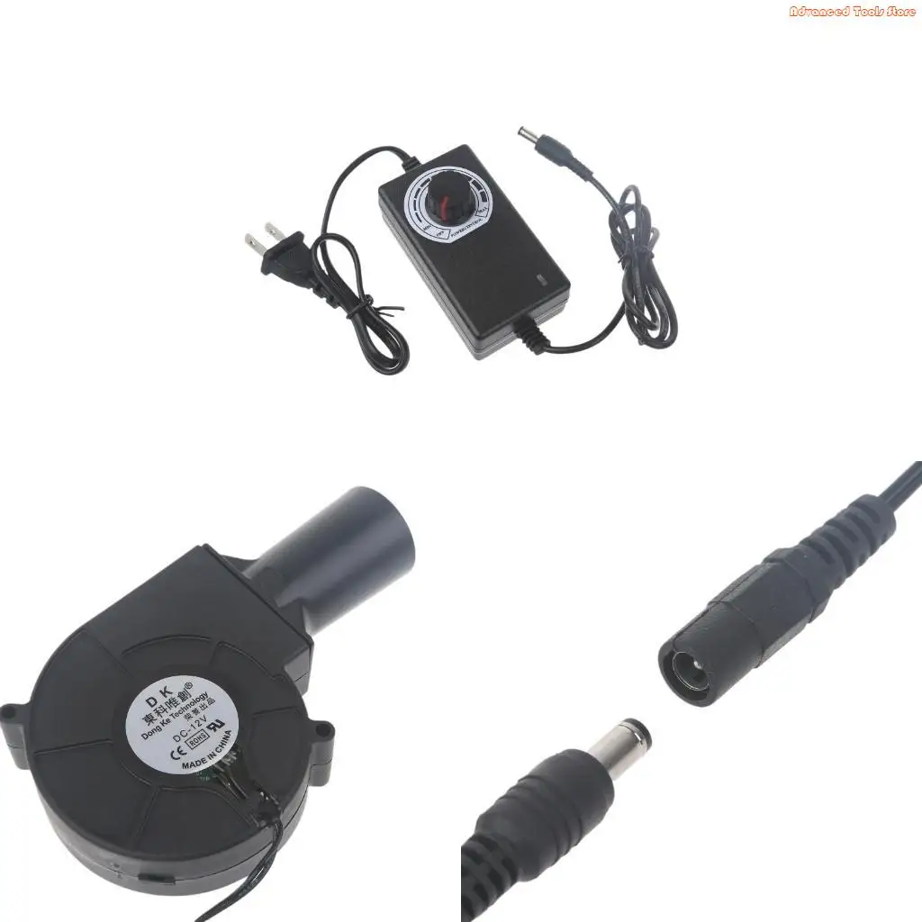 97mm x 33mm for DC Blower, 110V 220V AC Powered Fan 9733 with Variable Speed Controller for DIY Cooling Ventilation Exha W91B