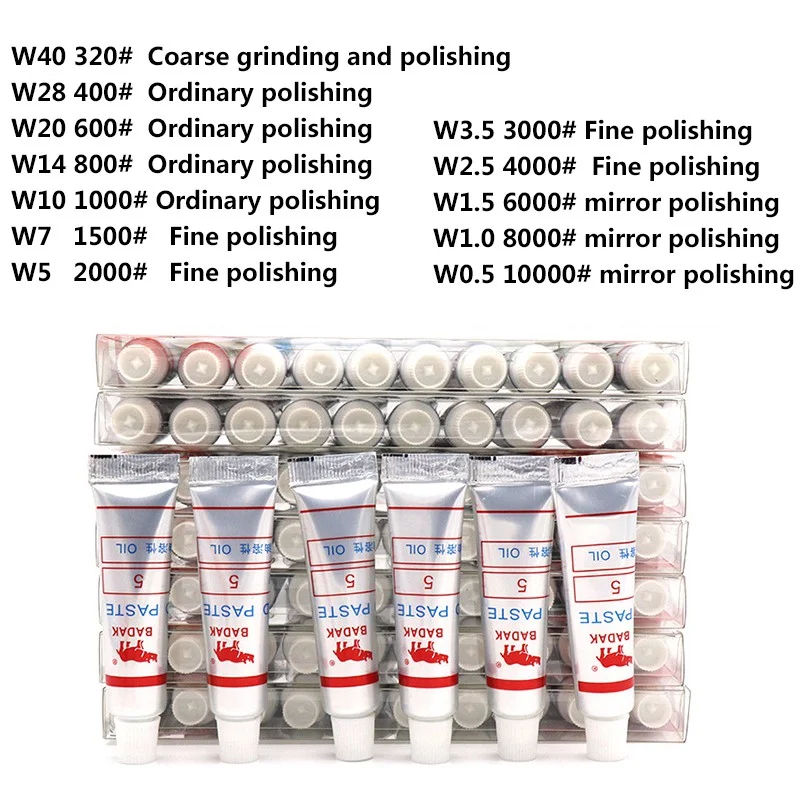 Crème de polissage au diamant, pâte converasive, grain 320-10000, meulage du verre et du métal, pâte de rodage, huileuse pour polir, diversifier les horloges, briquets