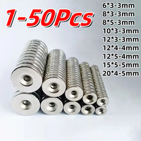 Super Strong Powerful Neodymium Magnets 6/8/10/12/15/20mm X3/4/5mm Small Circular Round Magnet With A Screw Hole In Center