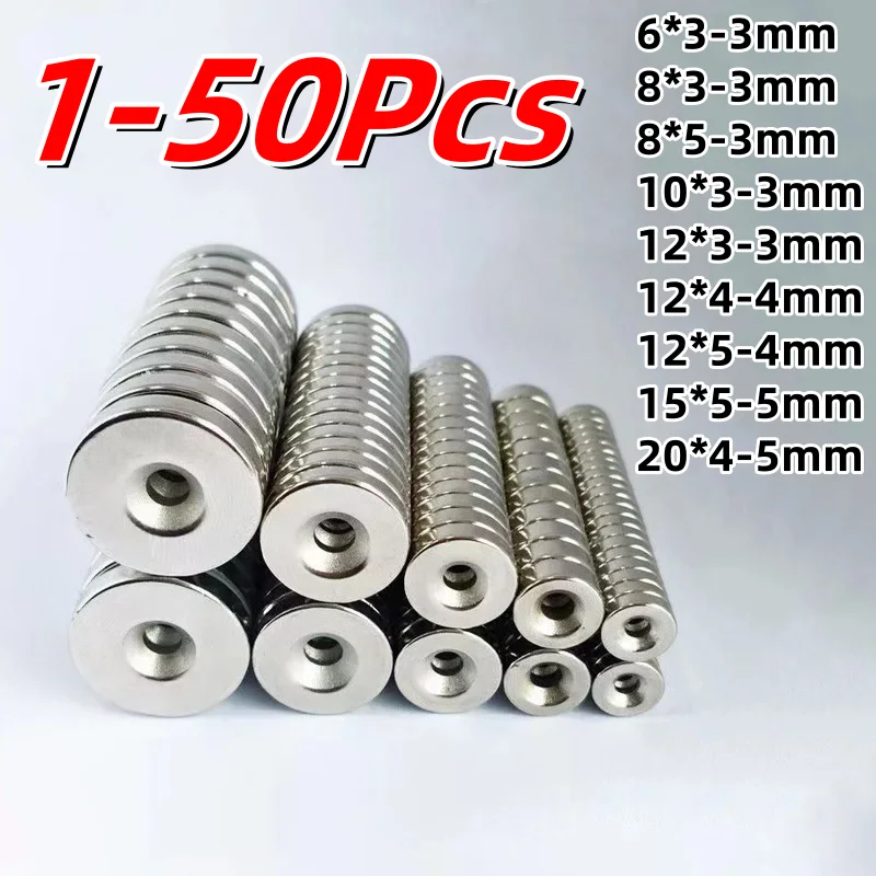 Super Strong Powerful Neodymium Magnets 6/8/10/12/15/20mm X3/4/5mm Small Circular Round Magnet With A Screw Hole In Center