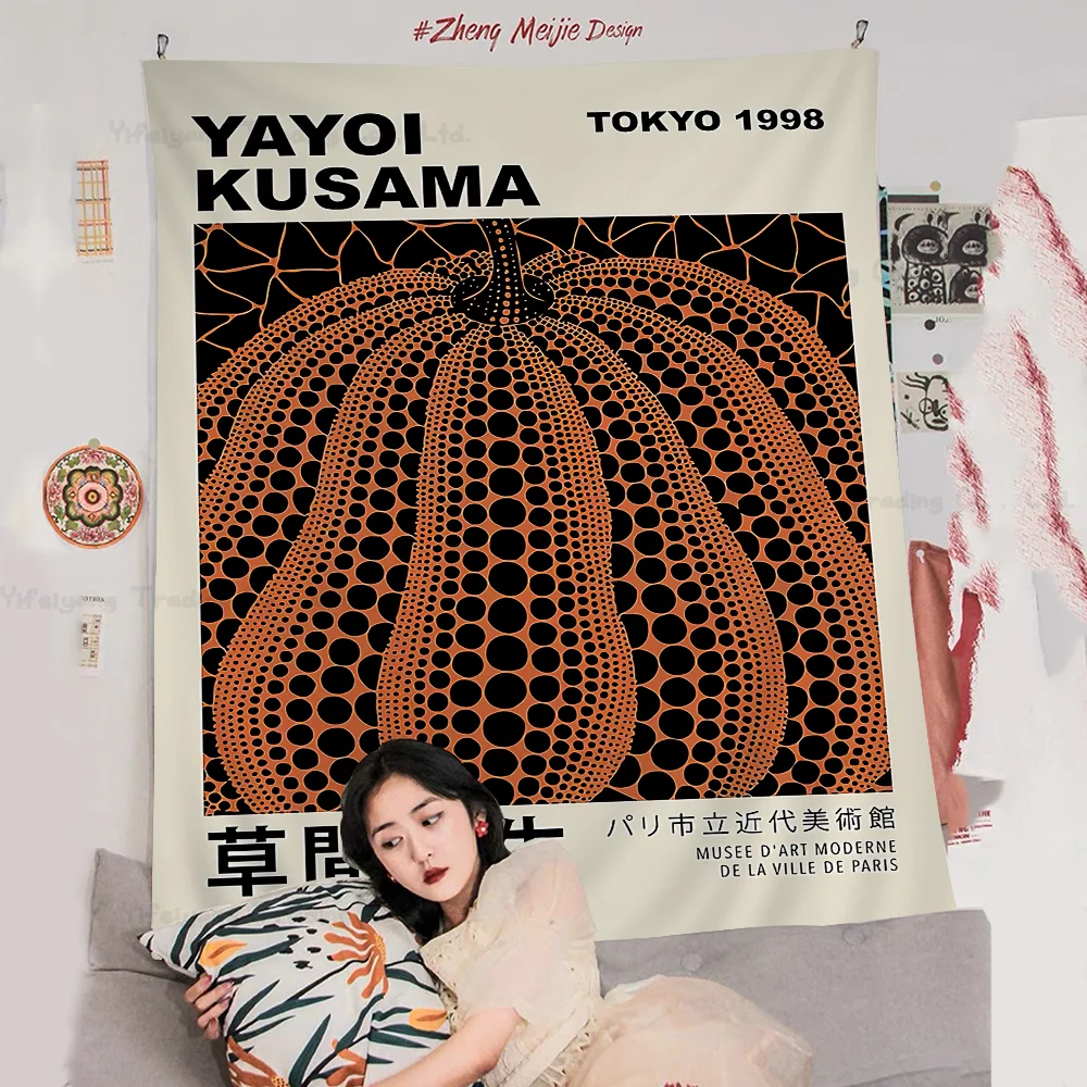 

Yayoi Kusama Exhibition Hippie Wall Hanging Tapestries For Living Room Home Dorm Decor Art Home Decor