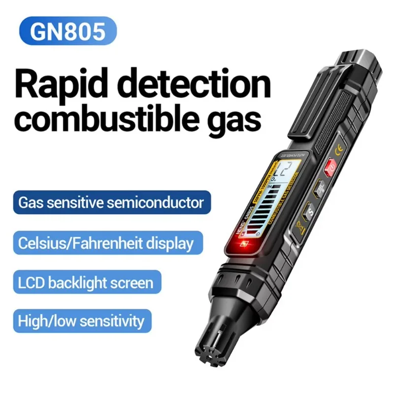 Without battery  ANENG Combustible Gas Detector 50~10000PPM Methane Flammable Alcohol Detection Pen Natural Gas Leakage Detector