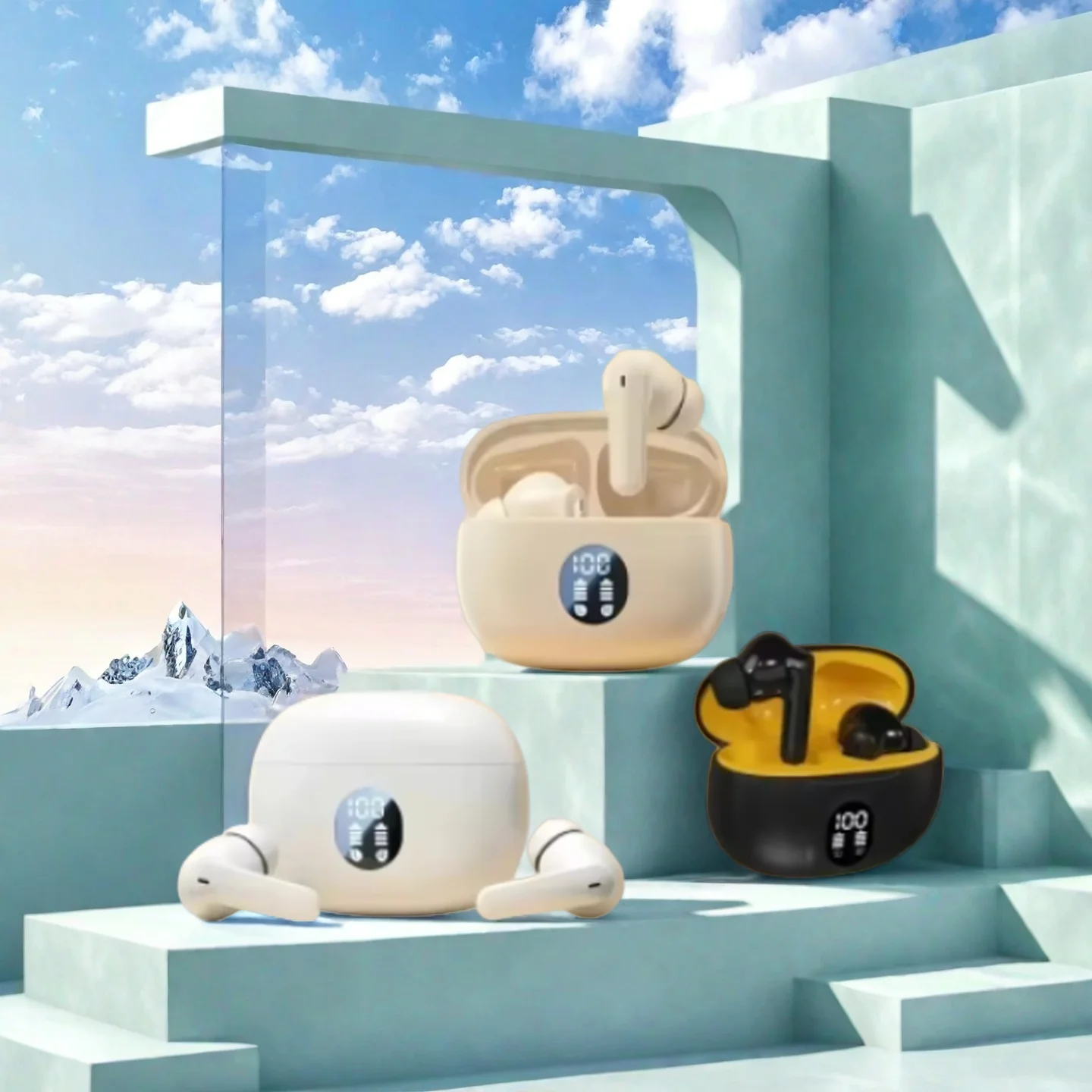 سماعات رأس TWS لاسلكية جديدة مع ميكروفون لتقليل الضوضاء عالية الدقة للهواتف الذكية