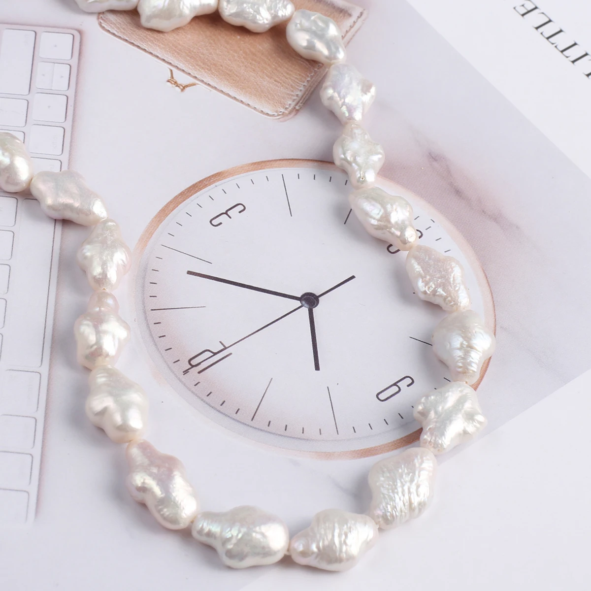 Natural Pearl Small Cross Delicate Shape Elegant Appearance for DIY Jewelry Making Handmade Bracelet Necklace Length 36cm