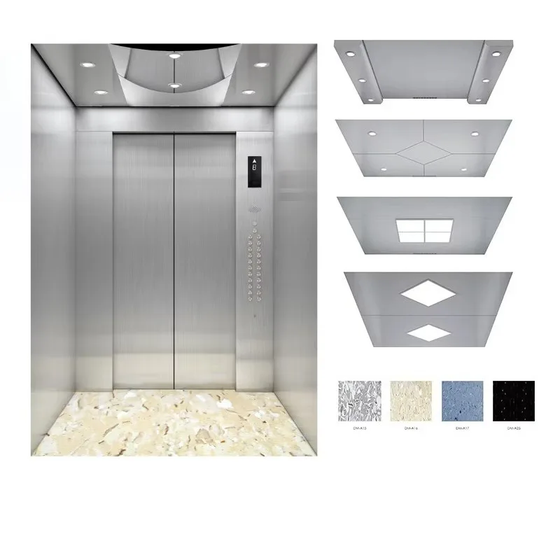 Hotel Passenger Elevator Mini Passenger Elevator 5th Floor 5 Stations 800kg Stainless Steel 12 Passenger