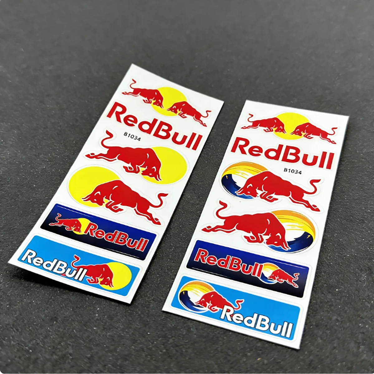 

2PCS Red Bull Reflective Bike Helmet Sticker For Motorcycle Tank Logo Decal