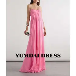 Pink Strapless Dress Elegant Wedding Dubai Luxury Ball Gown Garden Salon Party Arabian Evening Dress For Women Long Gown