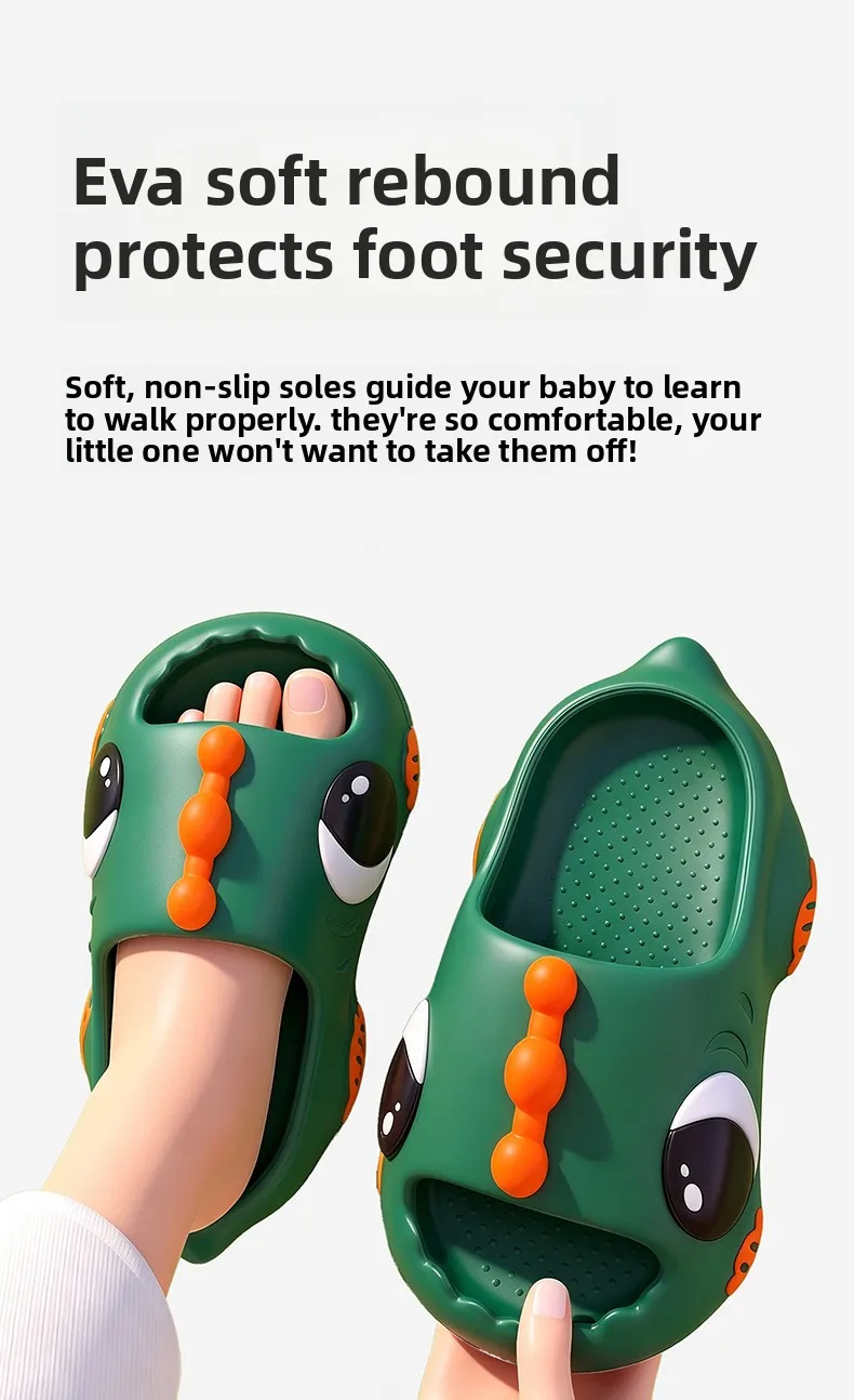 2026 Neue Sommer-Dinosaurier-Sandalen für Kinder, Jungen und Mädchen, Neuer Stil, Rutschfeste Indoor-Badeschuhe für Kinder zu Hause – Detail 8