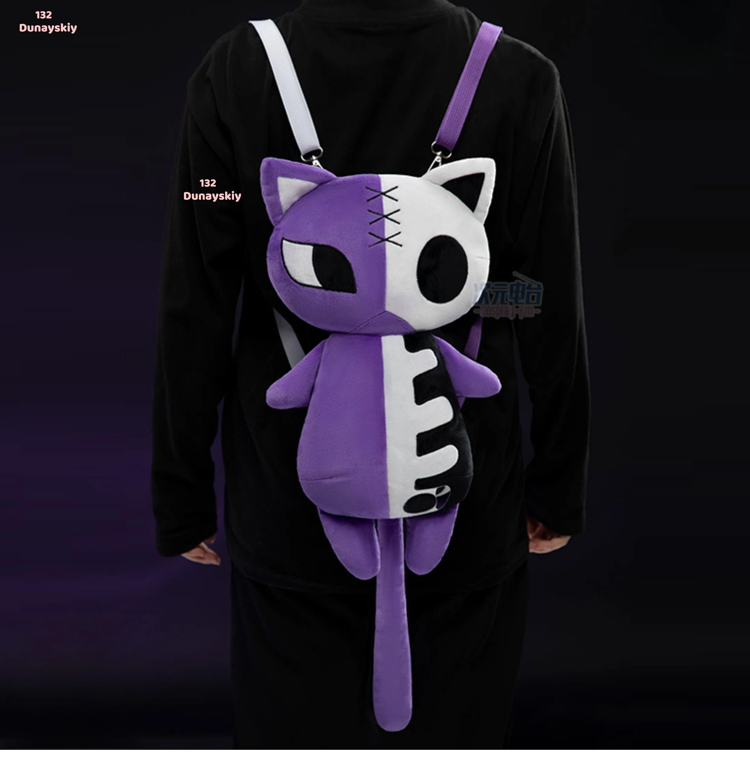 Anarchie crâne chat sac à dos à bandoulière Moe Cosplay Anime bas simple épaule à la main Halloween accessoire