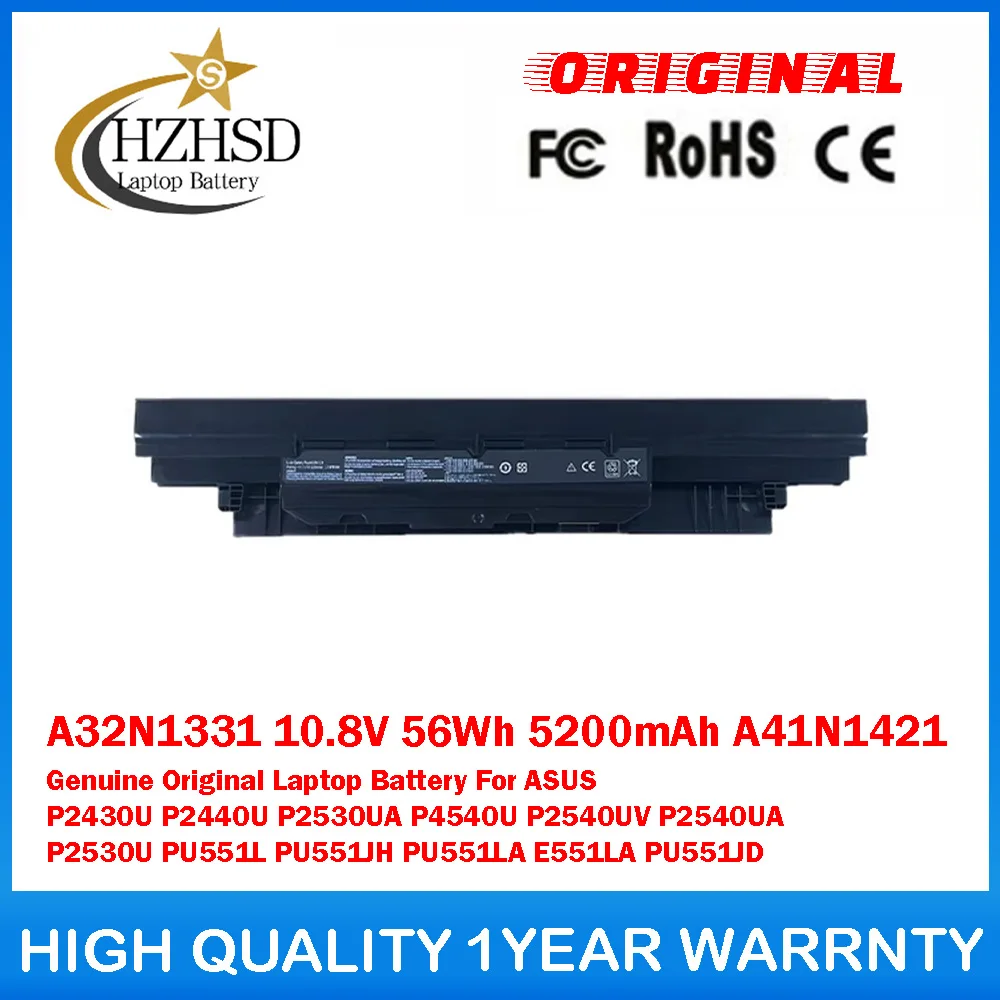 

Оригинальный аккумулятор A32N1331 10.8V 56Wh 5200mAh A41N1421 для ноутбуков ASUS P2430U P2440U P2530UA P4540U P2540UV P2530U PU551L
