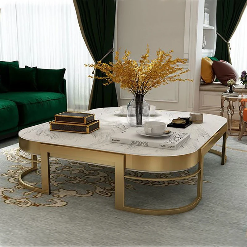 -For High Quality White Luxury Marble Coffee Table Villa Home Furniture Large square Modern Living Room Center Coffee Table&